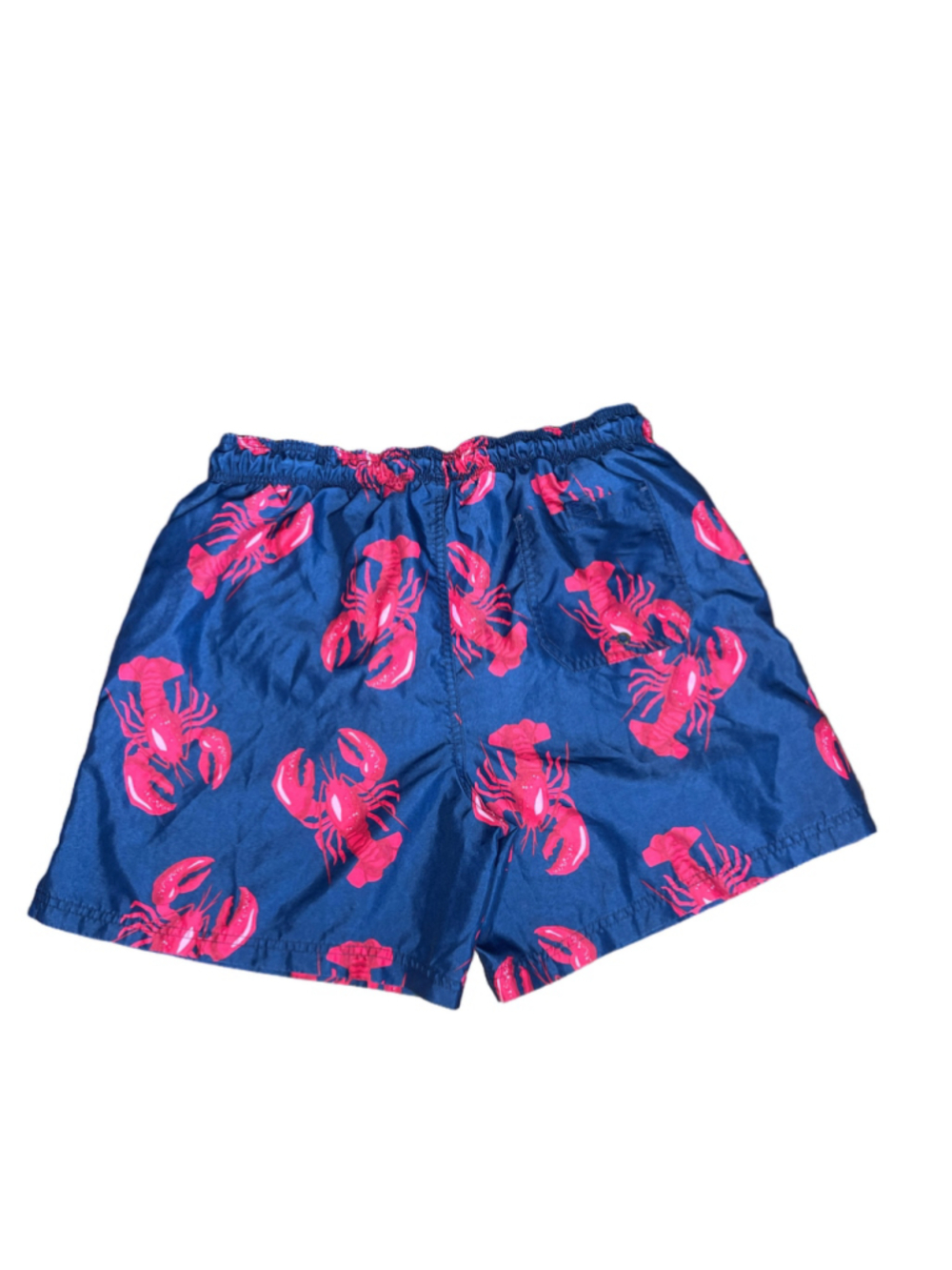 George [G] Men's Lobster Print Swim Trunks Blue and Pink Large 36-38